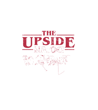 the upside down logo model alb pe tricou