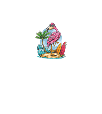 Surfer flamingo model negru pe tricou