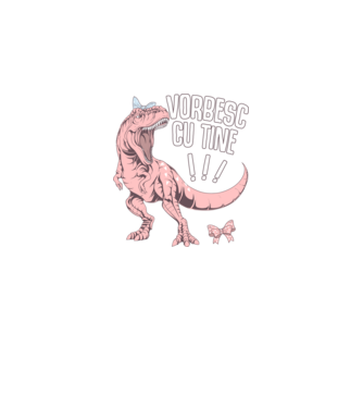 Vorbesc cu tine! #mamasaurus model negru pe tricou