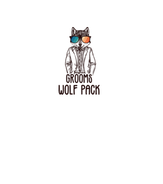 Grooms wolf pack model alb pe tricou