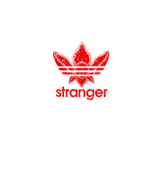 stranger logo red model negru pe tricou