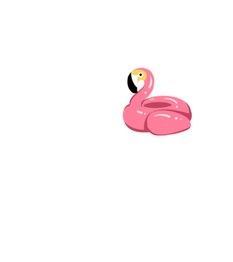 Flamingo colac de înot model galben neon pe tricou
