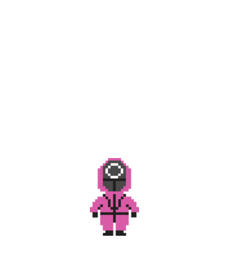 squid game pixel model negru pe tricou