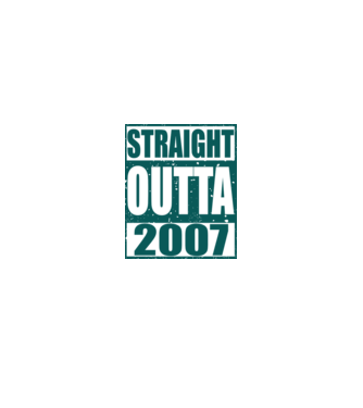 Straight Outta - 2007 model albastru deschis pe tricou