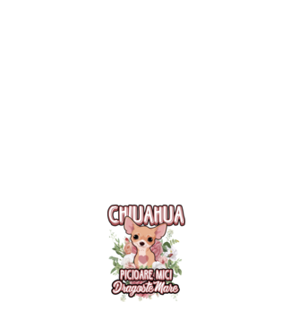 chihuahua : picioare mici dragoste mare model negru pe tricou