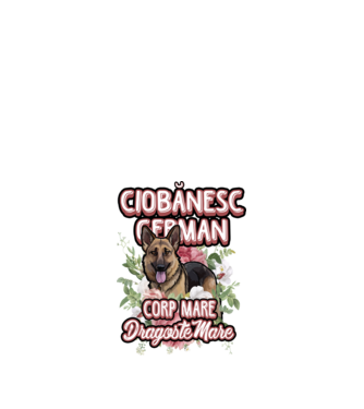 ciobănesc german - corp mare, dragoste mare model alb pe tricou