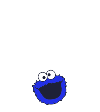 Cookie Monster Face model alb pe tricou