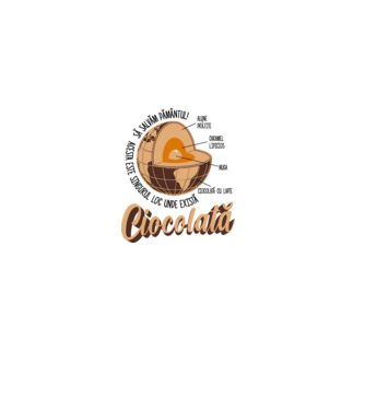 să salvăm Pământul! acesta este singurul loc unde există ciocolată - alune prăjite, caramel lipicios, nuga, ciocolată cu lapte model alb pe tricou