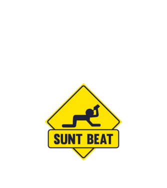 Sunt beat model alb pe tricou
