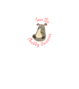 Save the chubby unicorns model negru pe tricou