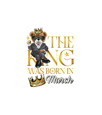 The king was born int MARCH model alb pe tricou