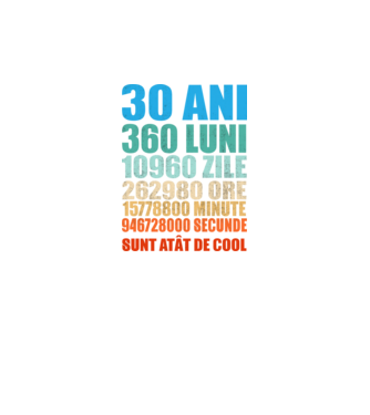 De 30 ani - luni - zile - ore - minute - secunde - sunt atât de cool model negru pe tricou