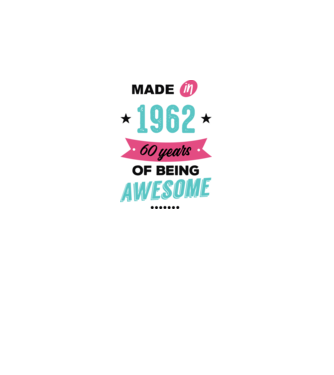 MADE in 1962 model alb pe tricou