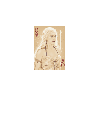 Queen Card model alb pe tricou