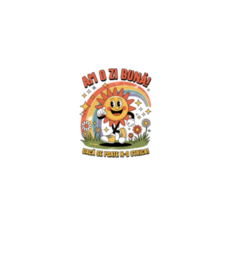 Am o zi bună! model alb/roșu pe tricou