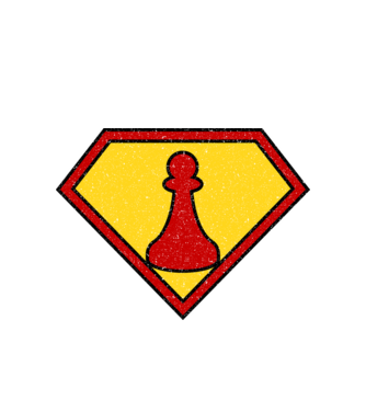 SuperChess pion de șah model alb pe tricou