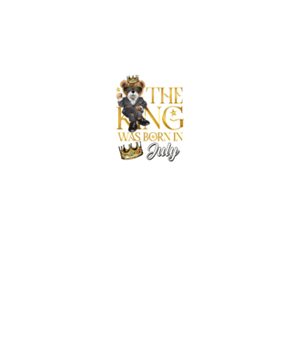 The king was born int JULY model negru pe tricou