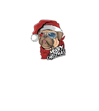 Merry Christmas Mopsz model negru pe tricou