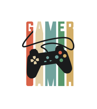 Gamer Controller model alb pe tricou