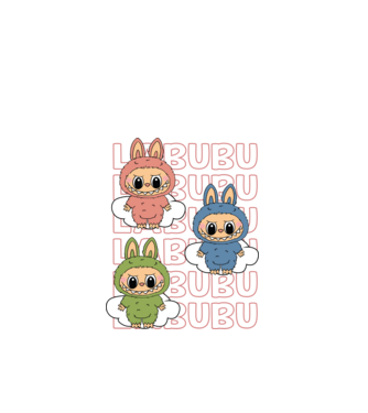 LABUBU model alb pe tricou