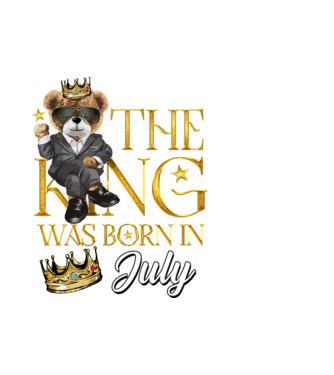 The king was born int JULY model alb pe tricou