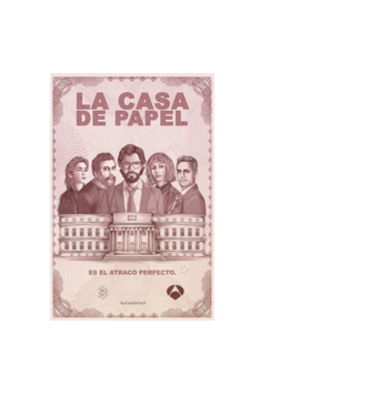 la casa de papel poster model negru pe tricou