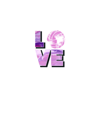 Love volleyball model negru pe tricou