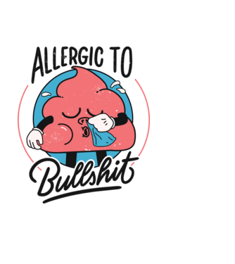 Allergic to bullshit antisocial model negru pe tricou