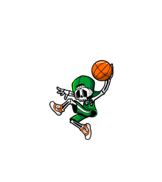 Basketbone model negru pe tricou