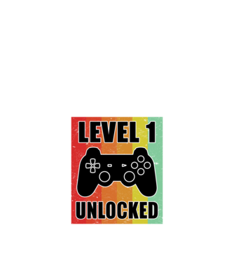 level 1 unlocked retro gamer model negru pe tricou