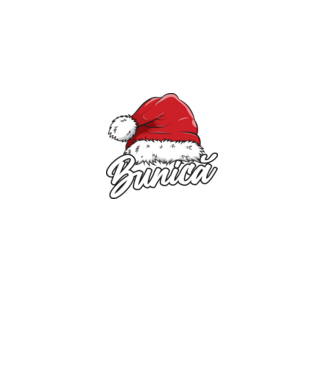 bunică Santa Hat model negru pe tricou
