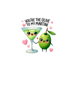 Olive to my Martini model alb pe tricou