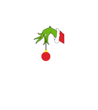 Grinch hand model alb pe tricou