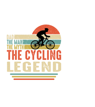 Dad the man, the myth, the cycling legend model negru pe tricou