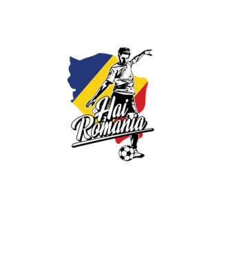 Hai romania fotbal model negru pe tricou