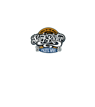 Surf Rider model negru pe tricou