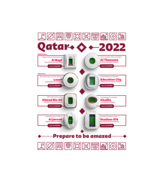 Qatar 2022 Stadiums white model alb pe tricou