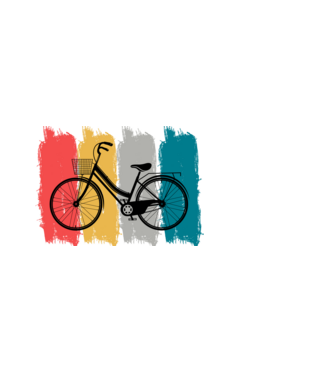 Retro city bike model negru pe tricou