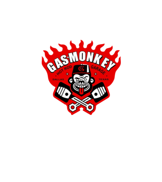 Gas Monkey model alb pe tricou