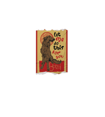 BORZOI retro poster chat noir poster texture model gri pe tricou