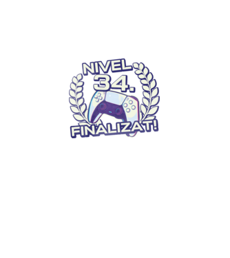 Nivel 34 finalizat! model negru pe tricou