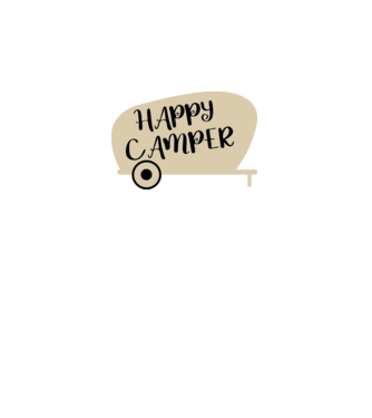 Happy camper text model negru pe tricou