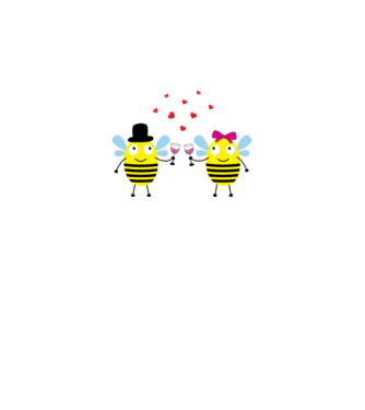 Bee Love model galben neon pe tricou