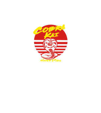 cobra kai sunset logo model negru pe tricou
