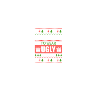 Too Cute for ugly sweater model negru pe tricou