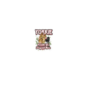 Yorkie - picioare mici dragoste mare model alb/roșu pe tricou