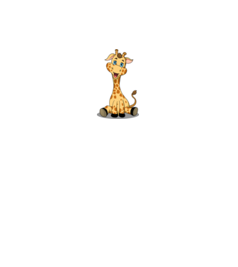Cute giraffe model alb pe tricou