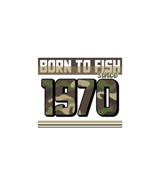 Born to fish since 1970 model negru pe tricou