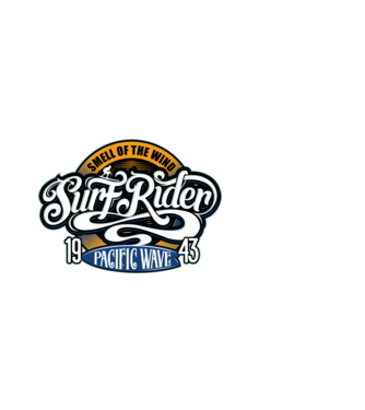 Surf Rider model alb pe tricou