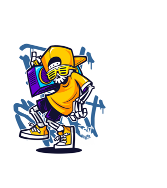 Graffiti model alb pe tricou